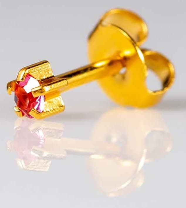 GOLD PLATE STUD - Clawset Birthstone - October