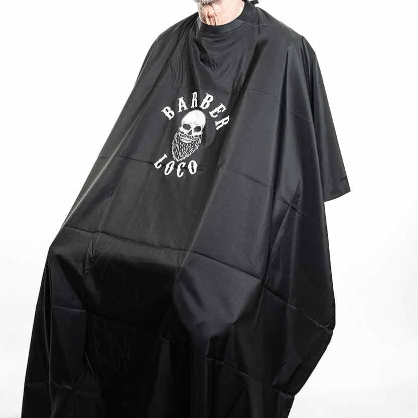 BARBER LOCO - CLOTHING - Neoprene Collar Cape - Black