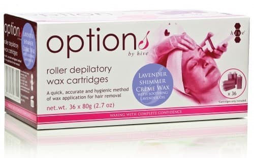 HIVE - ROLLER WAX CARTRIDGES - Lavender Shimmer Crème Wax - 80g - 36 Pack