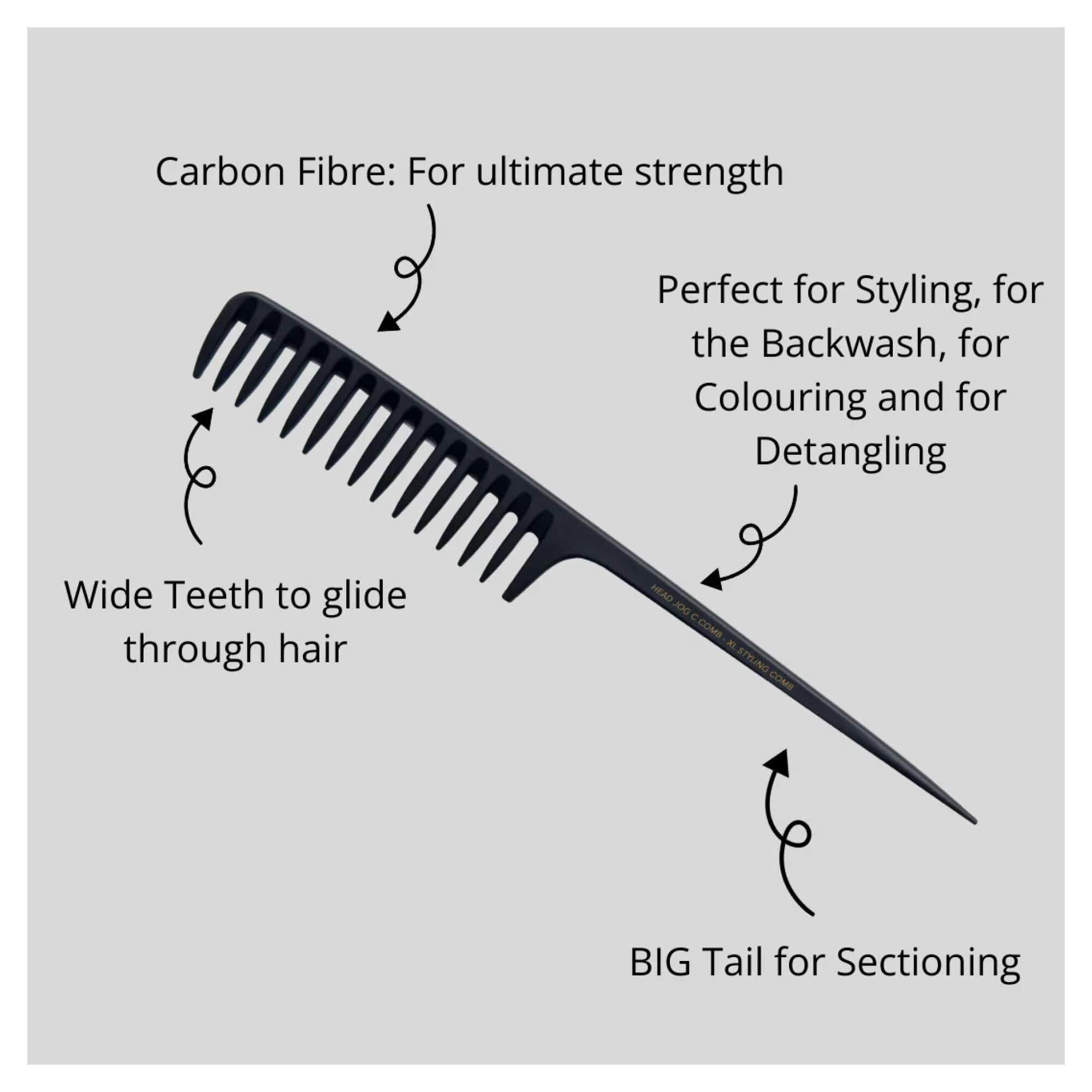 HEAD JOG - Carbon XL Styling Comb - Image 2