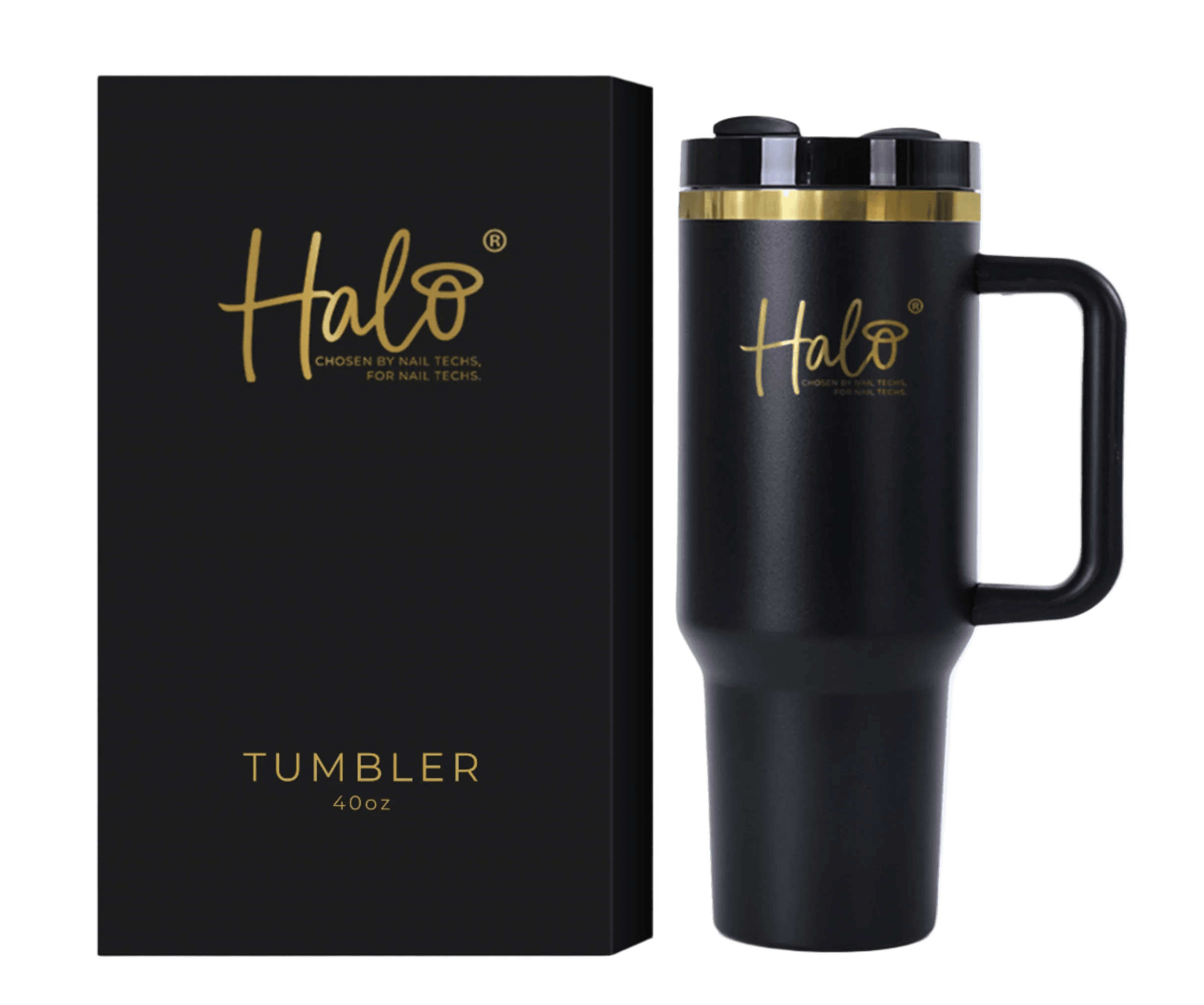 Pure Nails -- Accessories - Halo Black & Gold Tumbler