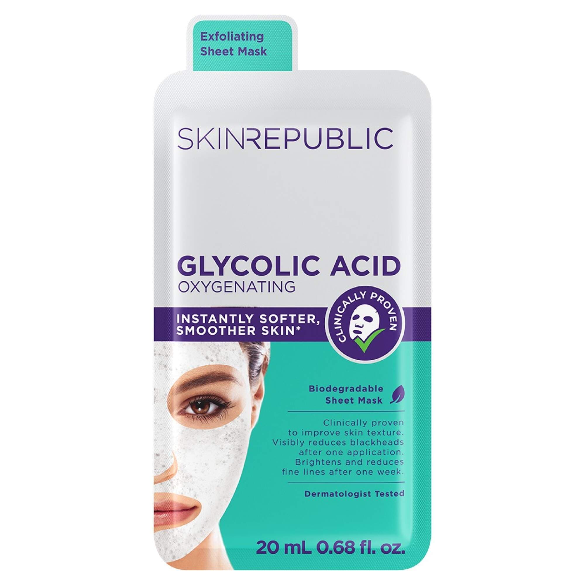 SKIN REPUBLIC - FACE SHEET MASK - Glycolic Acid Oxygenating Face Mask