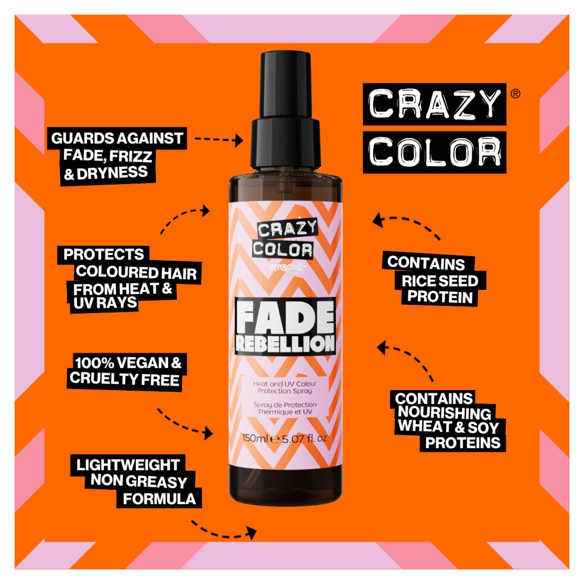 Crazy Color - Haircare - Fade Rebellion - Heat & UV Protector Spray - Image 2