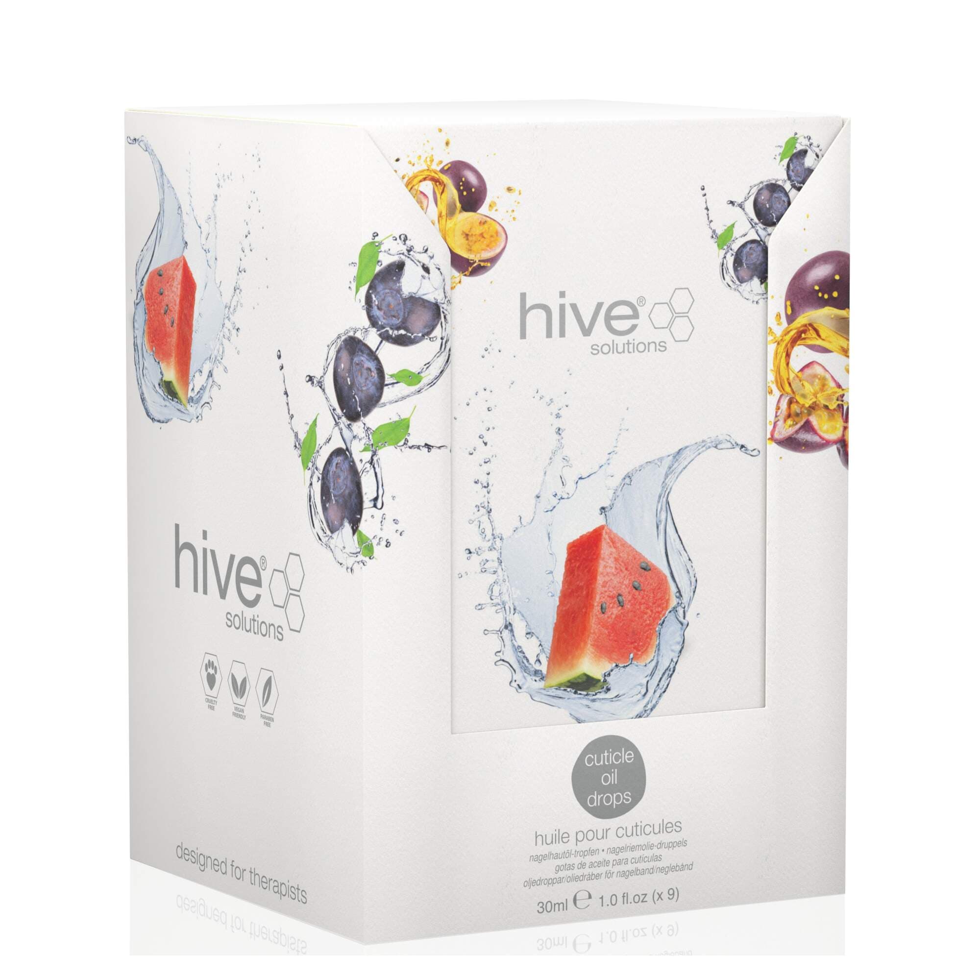 HIVE - MANICURE & PEDICURE - Cuticle Drops - Watermelon 9x 30ml Display