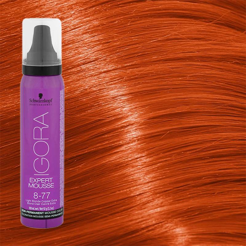  Schwarzkopf Professional Igora Expert Mousse, 8-77, Light  Blonde Copper Extra, 3.2 Ounce : Chemical Hair Dyes : Beauty & Personal Care